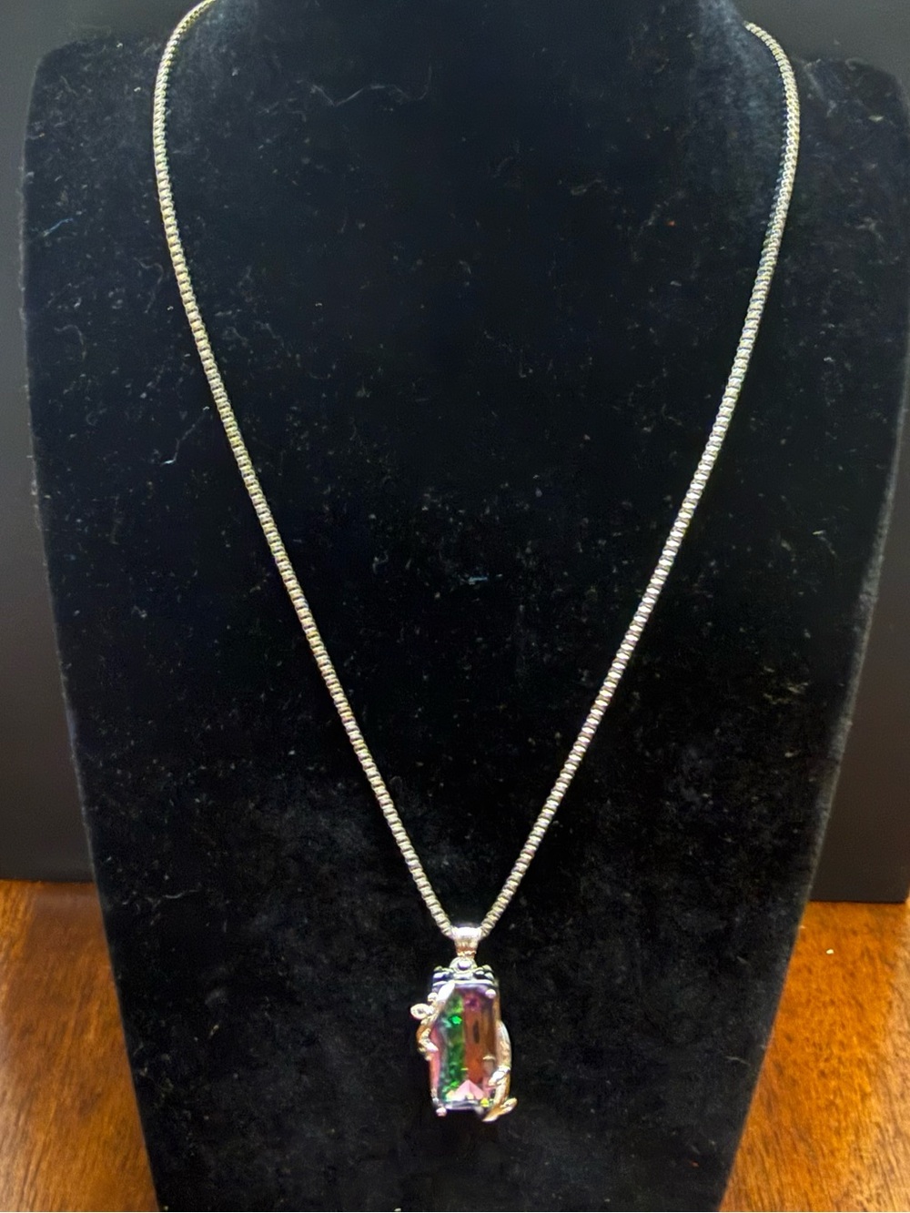 Sterling Silver Mystic Topaz Pendant Necklace - Women Jewelry